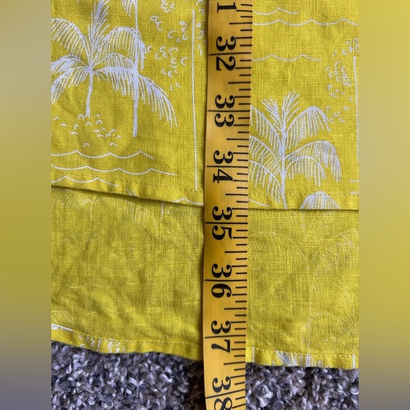 C&C California 100% linen vibrant yellow tropical dress/swim cover S - Picture 9 of 9